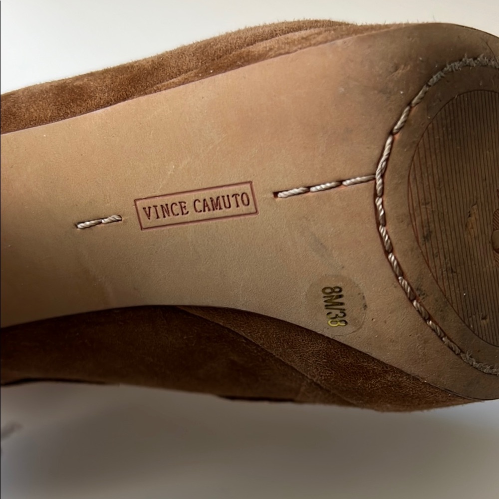 VINCE CAMUTI Kamaye Ghillie Brown Suede Lace-Up Women's Heels 9 - Picture 8 of 8